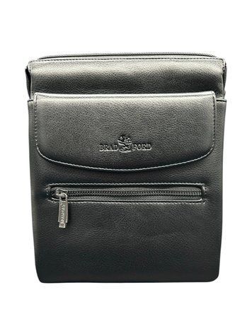 Чоловіча сумка через плече з екошкіри Bradford 8932-2 чорна 25 х 21,5 х 4,5 B8932-2-CHORNYI фото