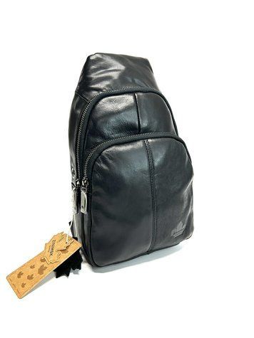 Чоловіча сумка Zzixs з натуральної шкіри 9202 чорна 30 х 18 х 6 9202 фото