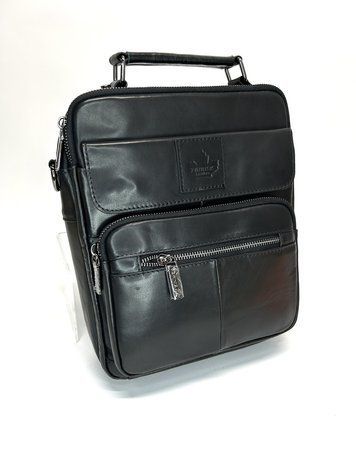 Чоловіча сумка Zzixs з натуральної шкіри 8809 чорна 29 x 24 x 12 8809 фото